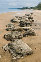 Image showing Stony on coast of Baltic sea early in the morning