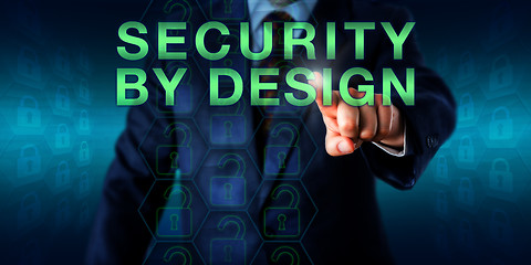 Image showing Manager Pressing SECURITY BY DESIGN