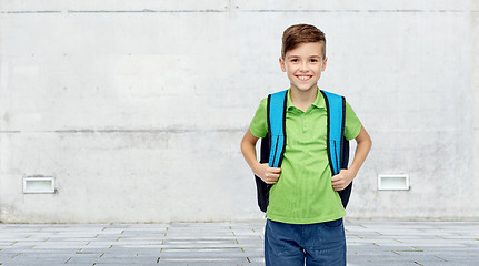 Image showing happy student boy with school bag