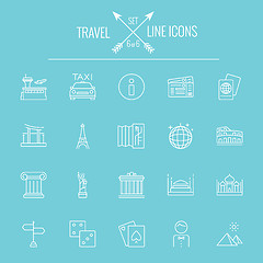 Image showing Travel and holiday icon set.