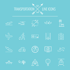 Image showing Transportation icon set.