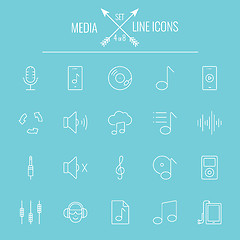 Image showing Media icon set.