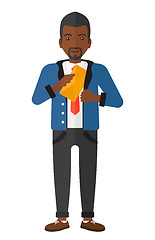 Image showing Man putting envelope in pocket.