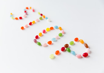 Image showing close up of jelly beans candies on table