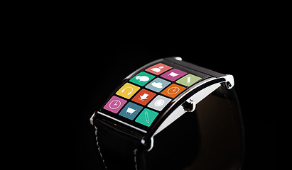 Image showing close up of smartwatch with application icons