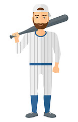 Image showing Baseball player standing with bat.