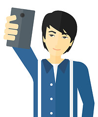 Image showing Man making selfie.