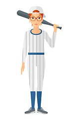 Image showing Baseball player standing with bat.