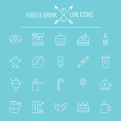 Image showing Food and drink icon set.