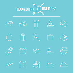 Image showing Food and drink icon set.