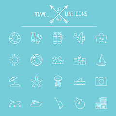 Image showing Travel and holiday icon set.