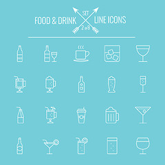 Image showing Food and drink icon set.