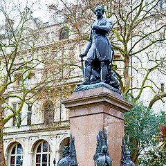 Image showing historic   marble and statue in old city of london england