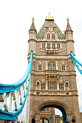 Image showing london tower in   and the cloudy sky