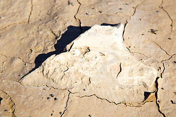 Image showing brown dry sand in sahara desert stone rock