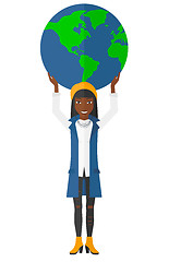 Image showing Woman holding globe.
