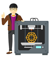 Image showing Man with three D printer.