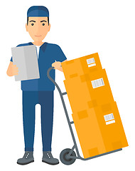 Image showing Man delivering boxes.