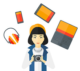 Image showing Woman holding camera.