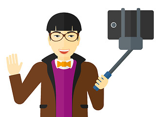 Image showing Man making selfie.