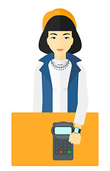 Image showing Woman paying with smart watch.