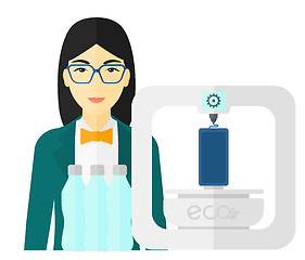 Image showing Woman with three D printer.