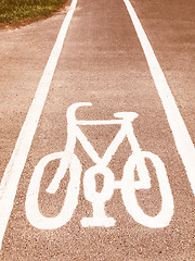 Image showing  Bike lane sign vintage