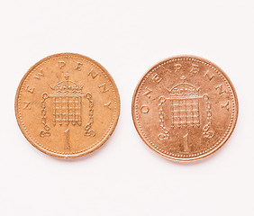 Image showing  UK 1 penny coin vintage