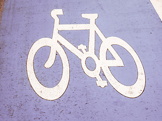 Image showing  Bike lane sign vintage