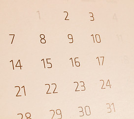 Image showing  Calendar page vintage