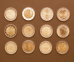 Image showing  Euro coins vintage