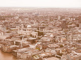 Image showing Retro looking Aerial view of London