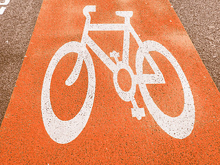 Image showing  Bike lane sign vintage