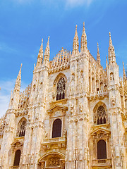 Image showing Retro look Milan cathedral