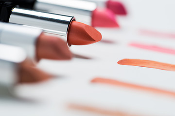 Image showing close up of lipsticks range