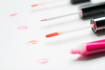 Image showing close up of lip gloss tubes