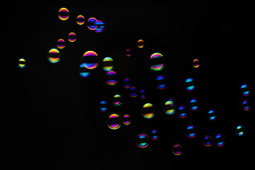 Image showing Soap Bubbles On A Black Background