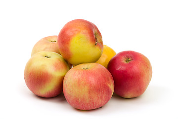 Image showing fresh juicy red and yellow apples isolated