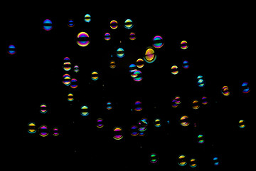 Image showing Soap Bubbles On A Black Background