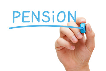 Image showing Pension Blue Marker