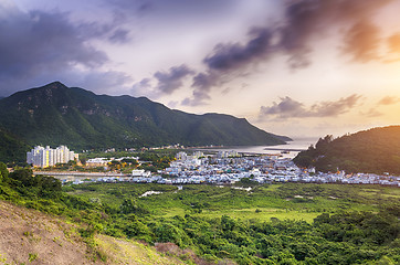 Image showing Sunset in Tai O, Hong Kong