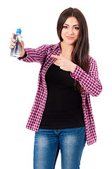 Image showing Beautiful teen girl with bottle of water 