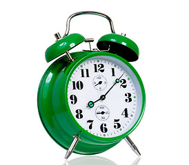 Image showing Big green alarm clock