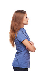 Image showing Profile portrait of confident business woman looking forward