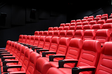 Image showing movie theater empty auditorium with seats