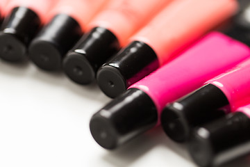 Image showing close up of lip gloss tubes