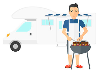 Image showing Man preparing barbecue.