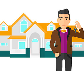 Image showing Real estate agent with key.