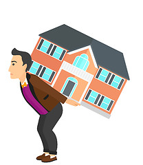 Image showing Man carrying house.