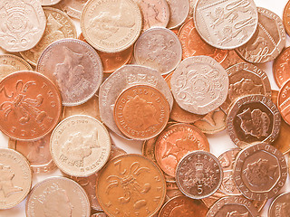 Image showing  Pound coins vintage